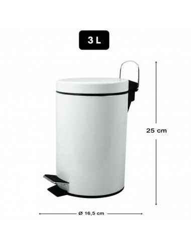 Tradineur - Papelera de acero con pedal y recipiente interior extraíble, cubo de basura, residuos, reciclaje, baño, oficina, coc