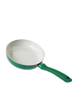 LifeStyle Sartén de aluminio y cerámica, diseño "gold green" de 26 cm de diámetro y 5,5 cm de alto, Recipiente válido para induc