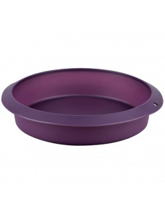 Tradineur - Molde redondo alto de silicona, fácil desmoldeo, horno, microondas, apto para lavavajillas, libre de BPA, repostería