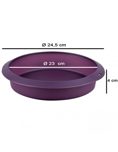 Tradineur - Molde redondo alto de silicona, fácil desmoldeo, horno, microondas, apto para lavavajillas, libre de BPA, repostería