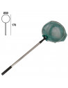 Tradineur - Salabre de alumino extensible, red de pesca con palo telescópico y aro metálico, playa, estanque, niños y adultos, 1