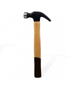 Tradineur - Martillo de uña con mango de madera, cabeza de acero, multiusos, sacar puntas y clavos, bricolaje, carpintería, cons