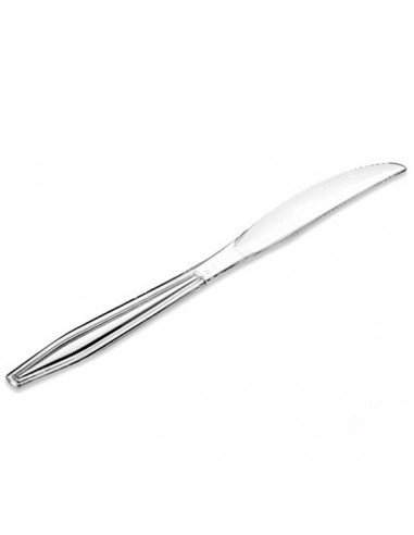 Tradineur - Pack de 12 cuchillos reutilizables de plástico, 100% reciclables, extra resistentes, higiénicos, aptos para lavavaji