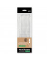 Tradineur - Pack de 12 cuchillos reutilizables de plástico, 100% reciclables, extra resistentes, higiénicos, aptos para lavavaji