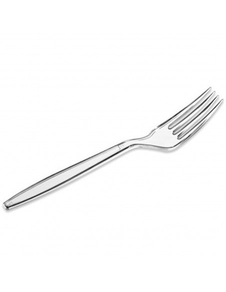 Tradineur - Pack de 12 tenedores reutilizables de plástico, 100% reciclables, extra resistentes, higiénicos, aptos para lavavaji