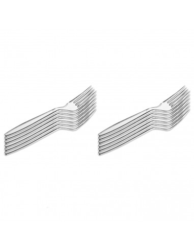 Tradineur - Pack de 12 tenedores reutilizables de plástico, 100% reciclables, extra resistentes, higiénicos, aptos para lavavaji