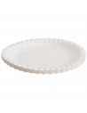 Tradineur - Pack de 50 platos llanos de cartón, biodegradables, 100% reciclables, fibras naturales, servir postres (Blanco - 18
