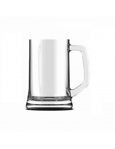 Set de 2 jarras de cerveza de cristal 30 cl, modelo Sevilla, vasos base gruesa con asa, resistentes y duraderos, celebración, fi