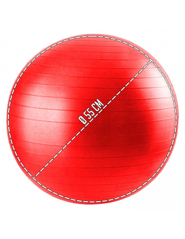 Tradineur - Pelota de pilates a rayas - Fabricada en PVC - Ideal para Fitness y ejercicio - Ø 55 cm - Color Aleatorio