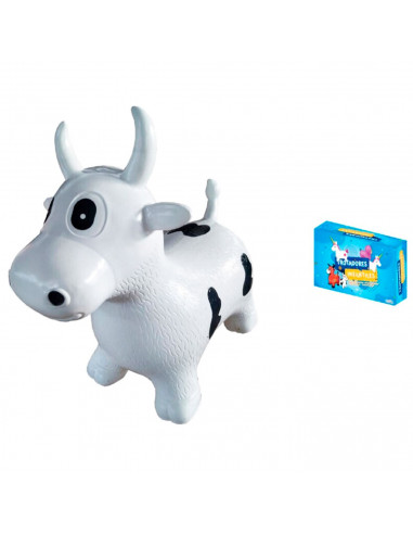 Tradineur - Trotador infantil hinchable con forma de vaca, plástico, juguete inflable, niños a partir de 24 meses, 55 x 26 x 45
