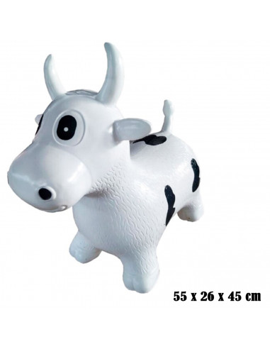 Tradineur - Trotador infantil hinchable con forma de vaca, plástico, juguete inflable, niños a partir de 24 meses, 55 x 26 x 45
