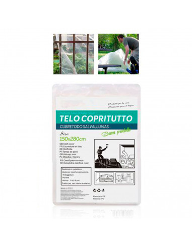 Tradineur - Pack de 10 protectores cubre todo de plástico, cobertor antipolvo y anti lluvia de polietileno, cubrir muebles (Tran