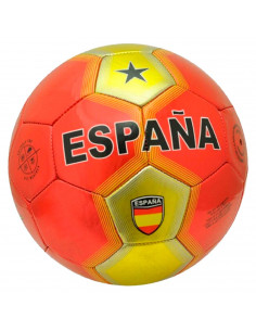 Tradineur - Balón de futbol de 4 capas - Diseño Temático de España - Ideal para regalo para deportistas - Ø 22 cm