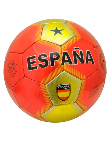 Tradineur - Balón de futbol de 4 capas - Diseño Temático de España - Ideal para regalo para deportistas - Ø 22 cm
