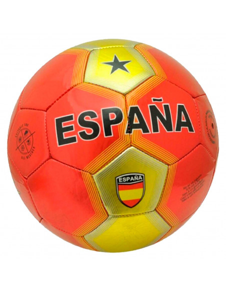 Tradineur - Balón de futbol de 4 capas - Diseño Temático de España - Ideal para regalo para deportistas - Ø 22 cm