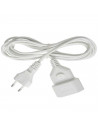 Tradineur - Cable alargador para enchufe plano, 2.5A, 250V, máx. 600W, uso interior, incluye protección infantil, hogar, oficina