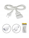 Tradineur - Cable alargador para enchufe plano, 2.5A, 250V, máx. 600W, uso interior, incluye protección infantil, hogar, oficina