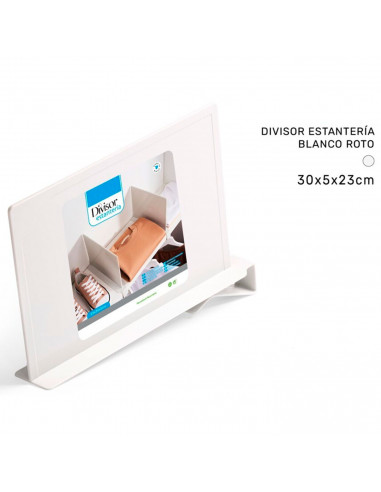 Tradineur - Divisor de estantería de plástico, separador estantes sin taladro, almacenamiento, organización de armarios, recicla