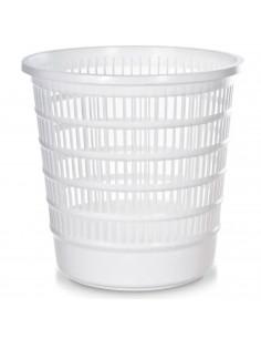 Tradineur - Papelera de plástico con rejilla, cubo para basura, hogar, despacho, oficina, estudio, ligera y resistente, fabricad