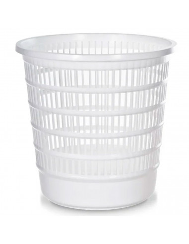 Tradineur - Papelera de plástico con rejilla, cubo para basura, hogar, despacho, oficina, estudio, ligera y resistente, fabricad