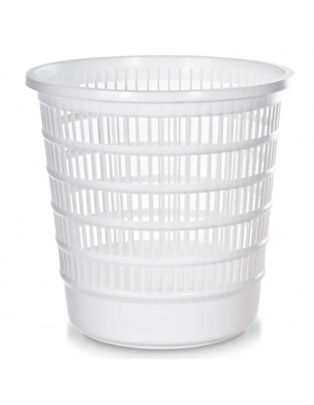 Tradineur - Papelera de plástico con rejilla, cubo para basura, hogar, despacho, oficina, estudio, ligera y resistente, fabricad