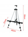 Tradineur - Caballete plegable de aluminio para pintar, regulable, tres patas, soporte de lienzos para pinturas al óleo, acrílic
