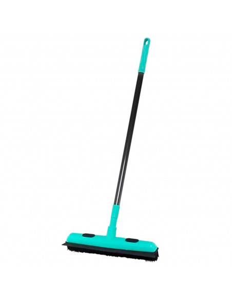 Tradineur - Escoba de goma con mango telescópico, cepillo con cerdas blandas para limpieza de suelos, moquetas, alfombras, inter Tradineur - Escoba de goma con mango telescópico, cepillo con cerdas blandas para limpieza de suelos, moquetas, alfombras, inter