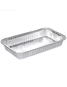 Tradineur - Bandeja de aluminio rectangular, ideal para hornear, resistente e higiénica, recetas al horno, postres, verduras, as