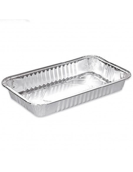 Tradineur - Bandeja de aluminio rectangular, ideal para hornear, resistente e higiénica, recetas al horno, postres, verduras, as