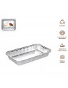 Tradineur - Bandeja de aluminio rectangular, ideal para hornear, resistente e higiénica, recetas al horno, postres, verduras, as