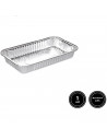 Tradineur - Bandeja de aluminio rectangular, ideal para hornear, resistente e higiénica, recetas al horno, postres, verduras, as