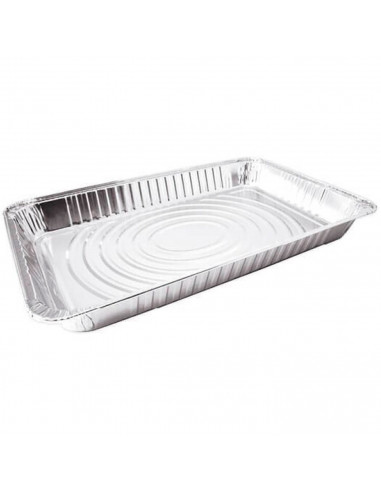 Tradineur - Bandeja de aluminio rectangular, ideal para hornear, higiénica y resistente, recetas al horno, postres, verduras, as