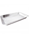 Tradineur - Bandeja de aluminio rectangular, ideal para hornear, higiénica y resistente, recetas al horno, postres, verduras, as