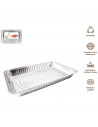 Tradineur - Bandeja de aluminio rectangular, ideal para hornear, higiénica y resistente, recetas al horno, postres, verduras, as