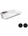 Tradineur - Bandeja de aluminio rectangular, ideal para hornear, higiénica y resistente, recetas al horno, postres, verduras, as