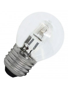 Tradineur - Bombilla halógena estándar, globo, G45, E27, 28W &#61; 40W, 370 lúmenes, 2800K, luz cálida, eficiencia energética B,