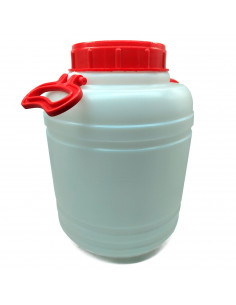 Tradineur - Bidón / Barril cilíndrico con asas para el almacenamiento de alimentos - Fabricado en PVC - Apto para uso Alimentari