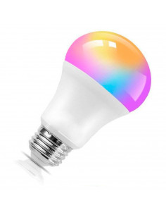 Bombilla led E27 10w luz fría 6400k A+ 125 mm 950 lm con memoria y mando regulador de colores con pila incluida