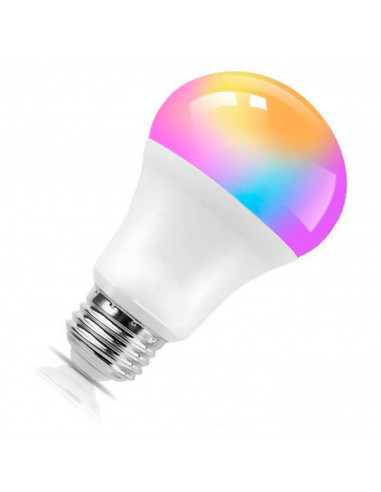 Bombilla led E27 10w luz fría 6400k A+ 125 mm 950 lm con memoria y mando regulador de colores con pila incluida