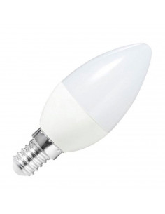 Tradineur - Bombilla LED vela, C37, E14, 6W equivalente a 54W, 540 lúmenes, 6400K, luz blanca fría, eficiencia energética A+, 20