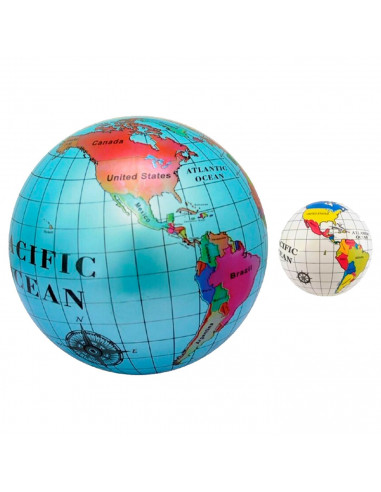 Tradineur - Pelota con mapamundi hinchada - Fabricado en PVC - Ideal para jugar al aire libre, en el hogar o en la playa - Model
