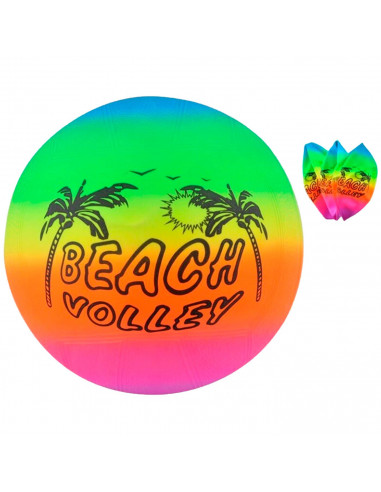 Tradineur - Balón de Volley playa con colores neón - Fabricado en PVC - Ideal para jugar en la playa, aire libre o en el hogar -