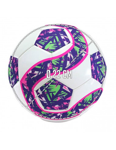 Tradineur - Balón de futbol con diseño serpentiado - Fabricado en PVC - Ideal para jugar al aire libre, playa y en el hogar - Ø