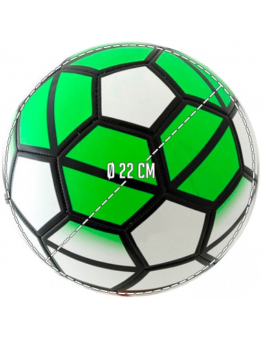 Tradineur - Balón de futbol con diseño Hexagonal - Fabricado en PVC - Ideal para jugar al aire libre, playa y en el hogar - Ø 22