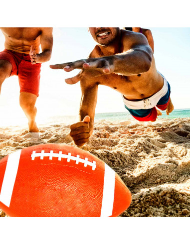 Tradineur - Balón de Rugby / Futbol Americano - Fabricado en PVC - Ideal para jugar en equipo o jugar al aire libre - Logitud de