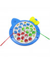 Tradineur - Juego infantil de pesca con música, incluye 24 peces y 4 cañas de pescar, juguete educativo, funciona con pilas, Ø 2