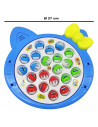 Tradineur - Juego infantil de pesca con música, incluye 24 peces y 4 cañas de pescar, juguete educativo, funciona con pilas, Ø 2