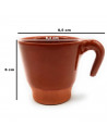Tradineur - Pack de 6 pocillos de barro para queimda, tazas para vino, licores, diseño tradicional, artesanal (Marrón - 100 ml -