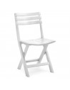 Tradineur - Silla plegable de plástico para exterior, incluye asa y reposapiés, ergonómica, cómoda, ligera y resistente, jardín,