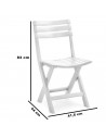Tradineur - Silla plegable de plástico para exterior, incluye asa y reposapiés, ergonómica, cómoda, ligera y resistente, jardín,